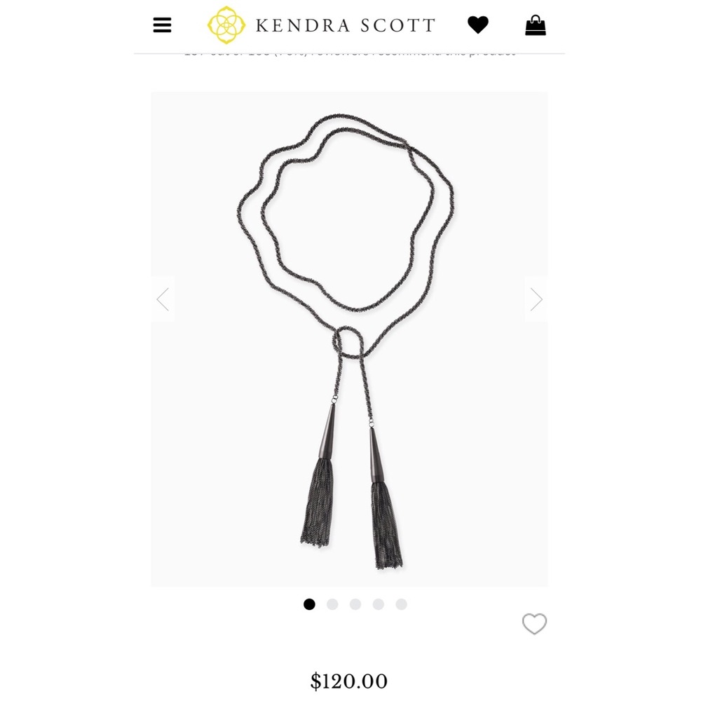 Kendra Scott Phara Necklace in Gun Metal